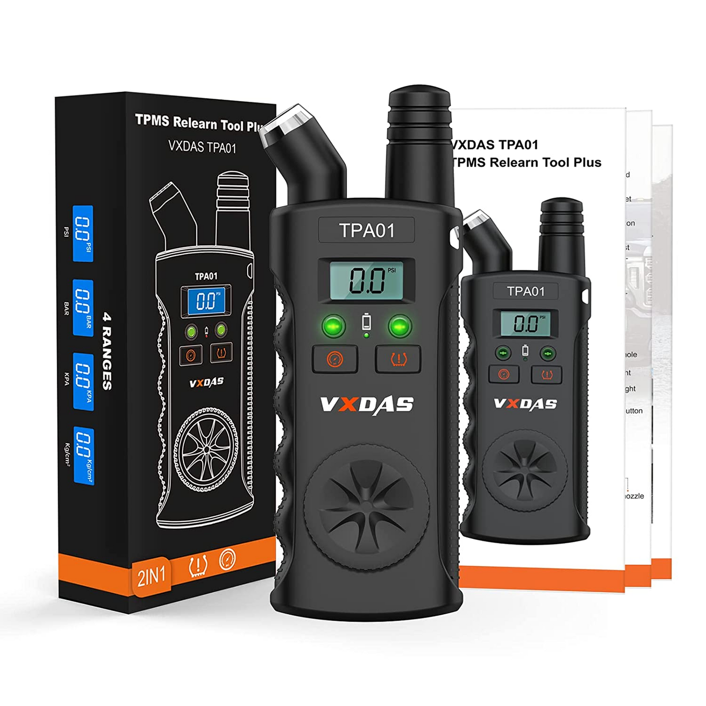 VXDAS TPMS Relearn Tool Plus Digital Tire Pressure Gauge 150 PSI,TPA01 2 in 1 TPMS Reset Sensor for G-M Buick/Chevy/Cadillac,Tire Monitor System Activation Tool 2022